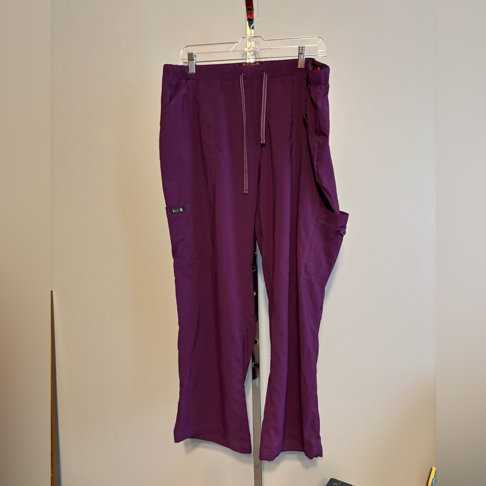 Koi‎ Cargo Basics Petite 2X Scrub Pants Plum Purple
